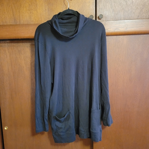 J. Jill Sweaters - J.Jill Perfect Prima 100% Prima Cotton Black Turtle Neck Tunic Sweatshirt | XL